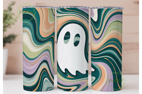 Pastel Ghost Tumbler Wrap 20oz Sublimation PixelChick 