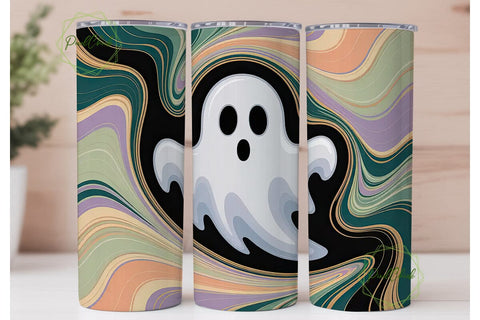 Pastel Ghost Tumbler Wrap 20oz Sublimation PixelChick 