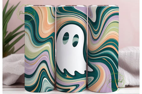 Pastel Ghost Tumbler Wrap 20oz Sublimation PixelChick 