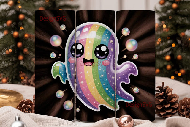 Pastel Ghost Tumbler Wrap Sublimation DesignSVG 