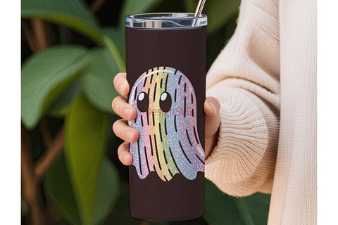 Pastel Ghost Tumbler Wrap Sublimation DesignSVG 