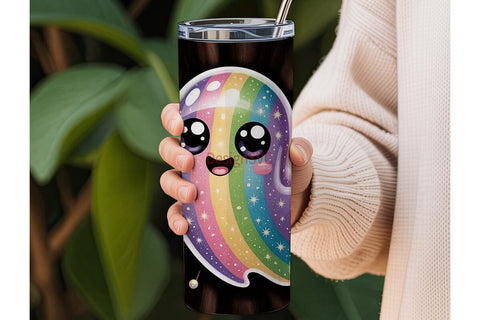 Pastel Ghost Tumbler Wrap Sublimation DesignSVG 
