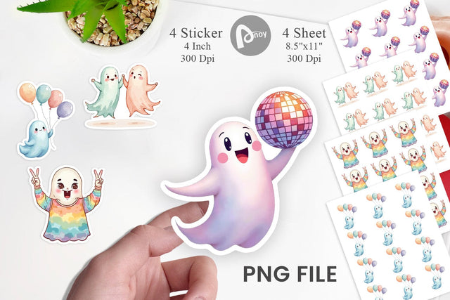 Pastel Ghost Vibes Sticker Sublimation artnoy 