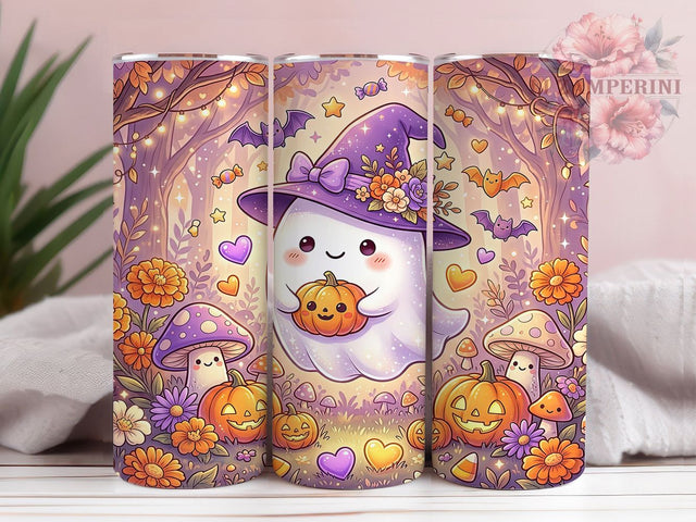 Pastel Ghost Witch 20oz Tumbler, Pastel Ghost Witch, 20oz Tumbler Wrap, Sublimation Design, Cute Ghost PNG, Pastel Tumbler Wrap, Halloween Tumbler Design, Digital Download Sublimation Li Zamperini 