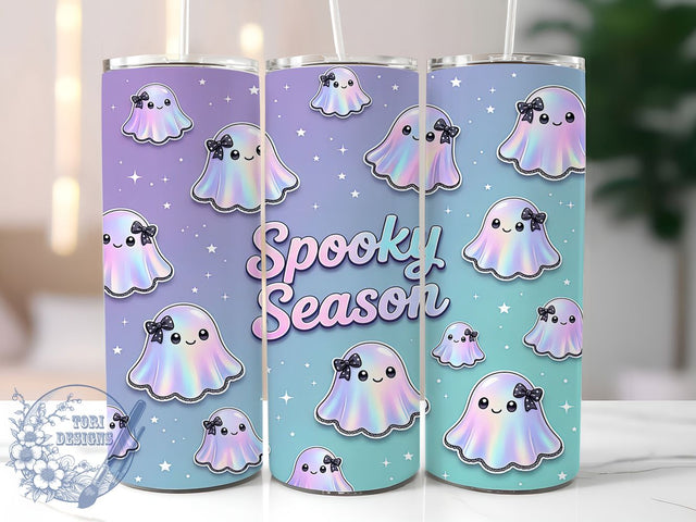 Pastel Ghosts Spooky 20oz Tumbler, Pastel Ghosts, Spooky Cute, Halloween Design, 20oz Wrap, Whimsical Style, Sublimation Tumbler, Festive Pattern Sublimation ToriDesigns 