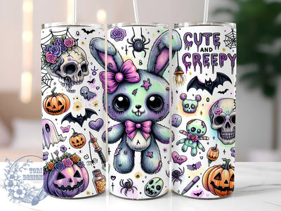 Pastel Goth 20oz Skinny Tumbler PNG, Cute And Creepy Tumbler Sublimation Wrap, Straight & Tapered Tumbler Wrap, Instant Digital Download Sublimation ToriDesigns 