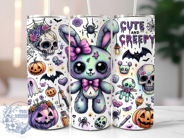 Pastel Goth 20oz Skinny Tumbler PNG, Cute And Creepy Tumbler Sublimation Wrap, Straight & Tapered Tumbler Wrap, Instant Digital Download Sublimation ToriDesigns 