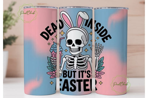 Pastel Goth Easter Skeleton 20oz Tumbler Sublimation PixelChick 