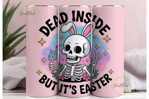 Pastel Goth Easter Skeleton 20oz Tumbler Sublimation PixelChick 