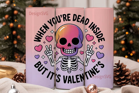 Pastel Goth Valentine's 20oz Tumbler Sublimation DesignSVG 