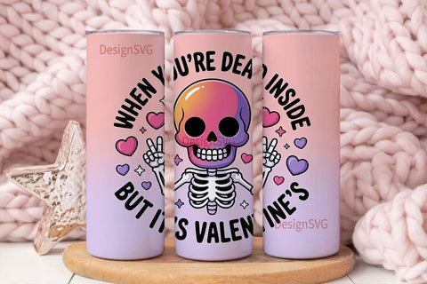 Pastel Goth Valentine's 20oz Tumbler Sublimation DesignSVG 