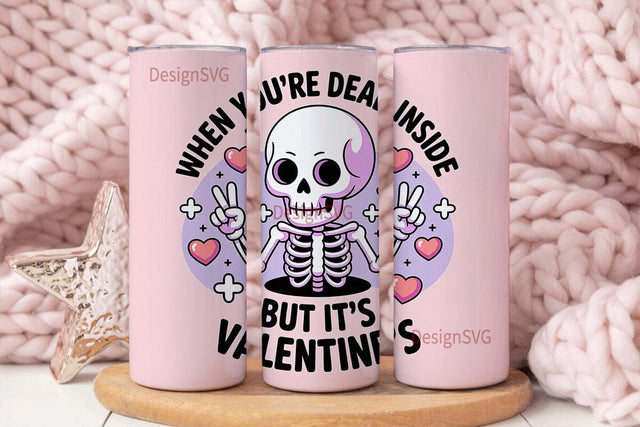 Pastel Goth Valentine's 20oz Tumbler Sublimation DesignSVG 