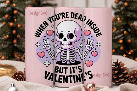Pastel Goth Valentine's 20oz Tumbler Sublimation DesignSVG 