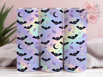 Pastel Gothic Bats 20oz Tumbler, Gothic Bats, Pastel Style, Halloween Theme, Sublimation Wrap, 20oz Tumbler, Cute Spooky, Dark Aesthetic Sublimation Li Zamperini 