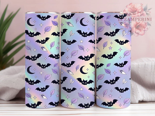 Pastel Gothic Bats 20oz Tumbler, Gothic Bats, Pastel Style, Halloween Theme, Sublimation Wrap, 20oz Tumbler, Cute Spooky, Dark Aesthetic Sublimation Li Zamperini 