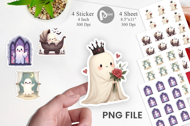 Pastel Gothic Ghost Sticker Sublimation artnoy 