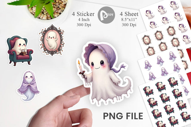 Pastel Gothic Ghost Sticker Sublimation artnoy 