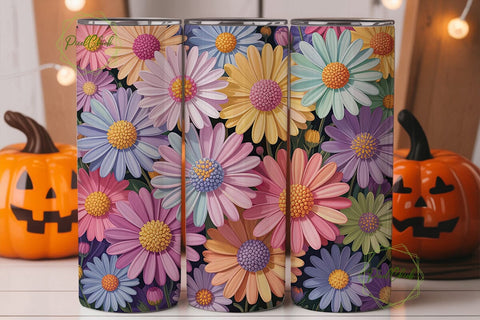 Pastel Gradient Daisies 20oz Tumbler Sublimation PixelChick 