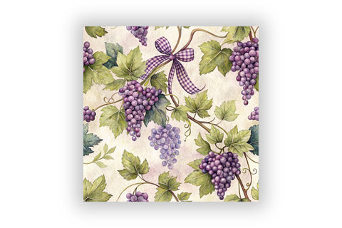 Pastel Grape Gingham Digital Paper, Seamless Watercolor Fruit Pattern Bundle, Printable Scrapbook Paper, Purple Vine Design Collection Digital Pattern FloridPrintables 
