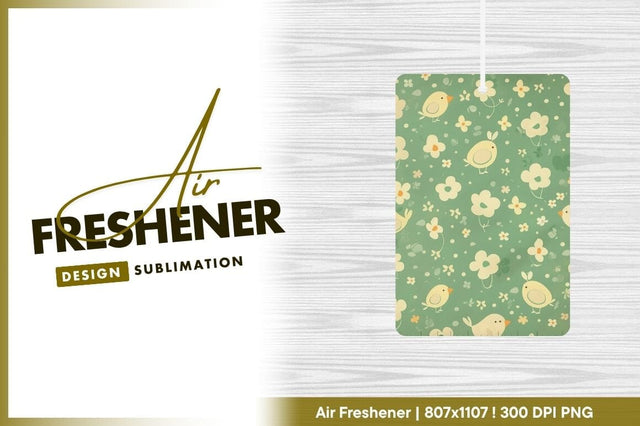 Pastel Green Pattern with Birds Flowers and Dots Decorative Design Sublimation Regulrcrative 