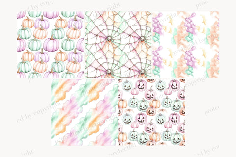 Pastel Halloween Digital Papers | Cute Spooky Background Digital Pattern GlamArtZhanna 