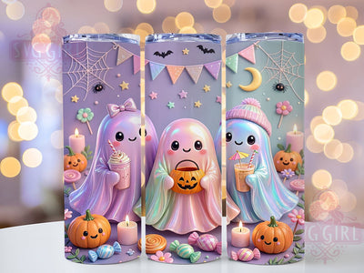 Pastel Halloween Ghosts 20oz Tumbler, Pastel Halloween, Ghost Motif, Cute Spooky, Whimsical Charm, Playful Style, 20oz Wrap, Sublimation Tumbler Sublimation SvggirlplusArt 