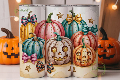 Pastel Halloween Pumpkin 20oz Tumbler Sublimation PixelChick 