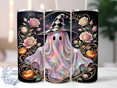 Pastel Harlequin Ghost Halloween 20oz Tumbler, Ghost Motif, Pastel Art Design, Harlequin Pattern, Halloween Theme, Whimsical Accent, Cute Charm, 20oz Tumbler Sublimation ToriDesigns 