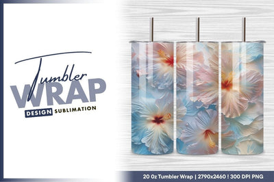 Pastel Hibiscus Floral Background For Tumbler Png Sublimation Regulrcrative 