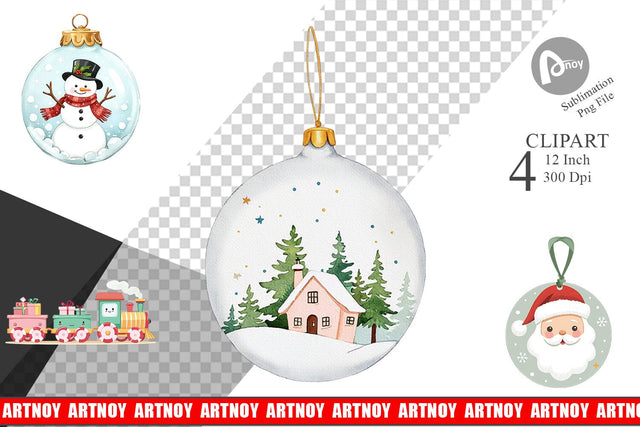 Pastel Holiday Festive Clipart Sublimation artnoy 