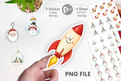 Pastel Holiday Festive Sticker Sublimation artnoy 