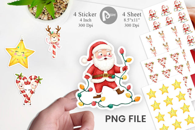 Pastel Holiday Festive Sticker Sublimation artnoy 