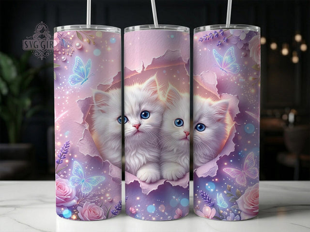 Pastel Kittens 20oz Tumbler, Pastel Kittens, 20oz Tumbler Wrap, Sublimation Design, Cute Cat PNG, Animal Tumbler Graphic, Pastel Pet Wrap, Digital Tumbler Craft Sublimation SvggirlplusArt 
