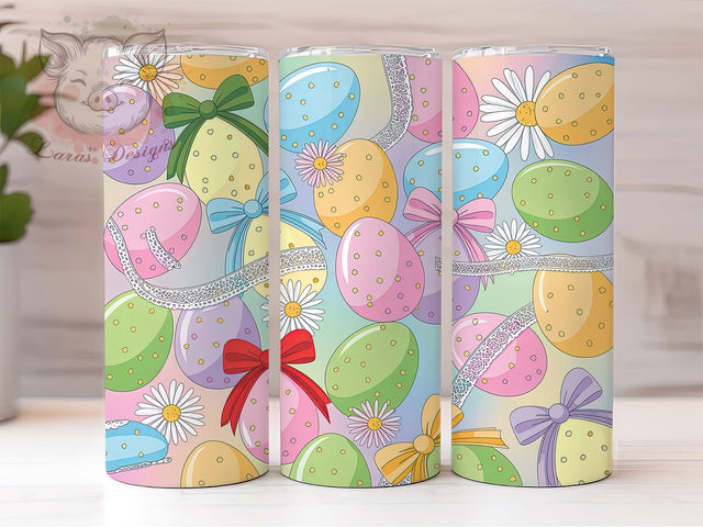 Pastel Lace Bow Easter Tumbler, Lace Seamless Tumbler, Bow Easter Wrap, Stylish 20oz Wrap, Sublimation Design, Trendy Gift Idea, Cute Spring Wrap Sublimation Lara' s Designs 