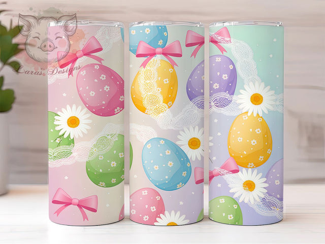 Pastel Lace Bow Easter Tumbler, Lace Seamless Tumbler, Bow Easter Wrap, Stylish 20oz Wrap, Sublimation Design, Trendy Gift Idea, Cute Spring Wrap Sublimation Lara' s Designs 