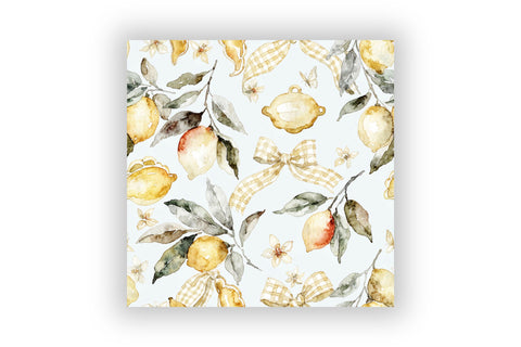 Pastel Lemon Gingham Digital Paper, Seamless Watercolor Citrus Pattern Pack, Printable Scrapbook Paper, Summer Yellow Design Bundle Digital Pattern FloridPrintables 
