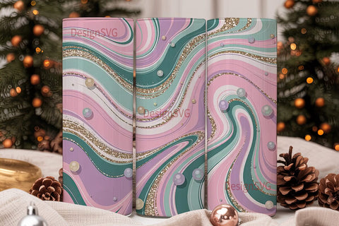Pastel Marble Glitter 20oz Tumbler Wrap Sublimation DesignSVG 