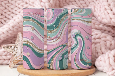 Pastel Marble Glitter 20oz Tumbler Wrap Sublimation DesignSVG 