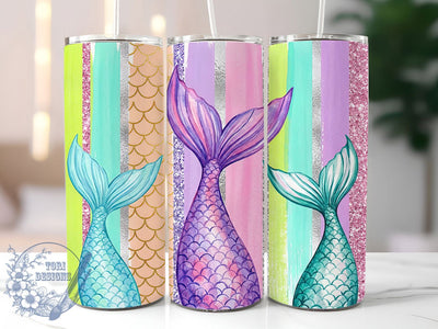 Pastel Mermaid Glitter 20oz Tumbler, Pastel Mermaid, Mermaid Glitter, Glitter Tumbler, 20oz Tumbler, Pastel Tumbler, Mermaid Tumbler, Tumbler Wrap Sublimation ToriDesigns 