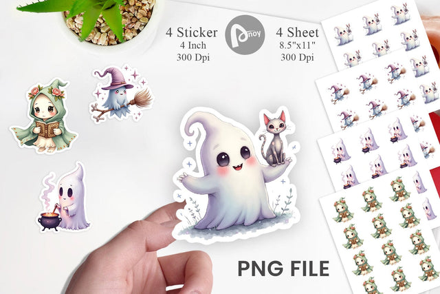 Pastel Necromancer Ghost Sticker Sublimation artnoy 