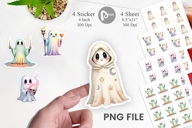 Pastel Necromancer Ghost Sticker Sublimation artnoy 