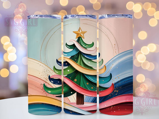 Pastel Pink Christmas Tree Tumbler, Festive Holiday Design, Elegant Christmas Art, Cute Pastel Graphic, Chic Holiday Pattern, 20oz Tumbler, Sublimation Design Sublimation SvggirlplusArt 