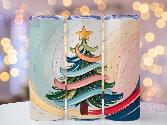 Pastel Pink Christmas Tree Tumbler, Festive Holiday Design, Elegant Christmas Art, Cute Pastel Graphic, Chic Holiday Pattern, 20oz Tumbler, Sublimation Design Sublimation SvggirlplusArt 
