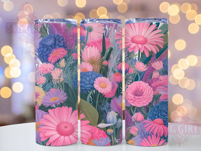 Pastel Pink Daisy Floral Tumbler, Daisy Floral Pattern, Soft Pink Flower Design, 20Oz Sublimation Wrap, Pastel Daisy Art, Seamless Floral Texture, Tumbler Sublimation Sublimation SvggirlplusArt 