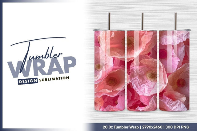 Pastel Pink Poppy Flower Arrangement Close Up View Sublimation Regulrcrative 