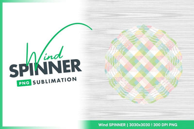 Pastel plaid wind spinner round png sublimation Sublimation Regulrcrative 