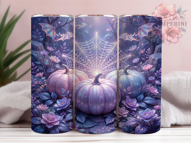 Pastel Pumpkin Fantasy 20oz Tumbler, Pastel Pumpkins, Fantasy Theme, Whimsical Charm, Autumn Motif, Cute Design, Skinny Tumbler, Sublimation PNG Sublimation Li Zamperini 