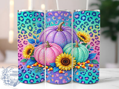 Pastel Pumpkin Glitter 20oz Tumbler, Pumpkin Motif, Pastel Colors, Glitter Design, Autumn Theme, Rustic Charm, 20oz Wrap, Sublimation Tumbler Sublimation ToriDesigns 