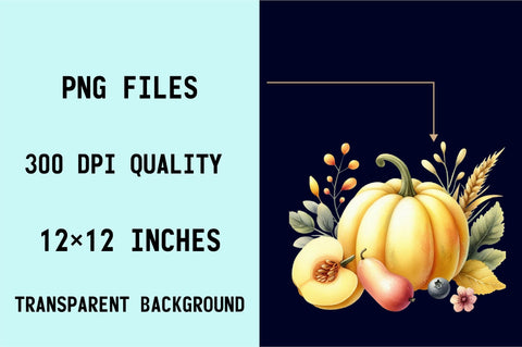 Pastel Pumpkin Sublimation Clipart Bundle Sublimation SVGArt 