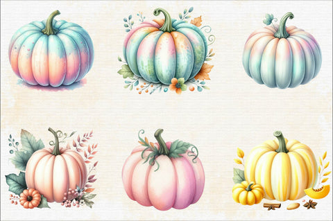 Pastel Pumpkin Sublimation Clipart Bundle Sublimation SVGArt 